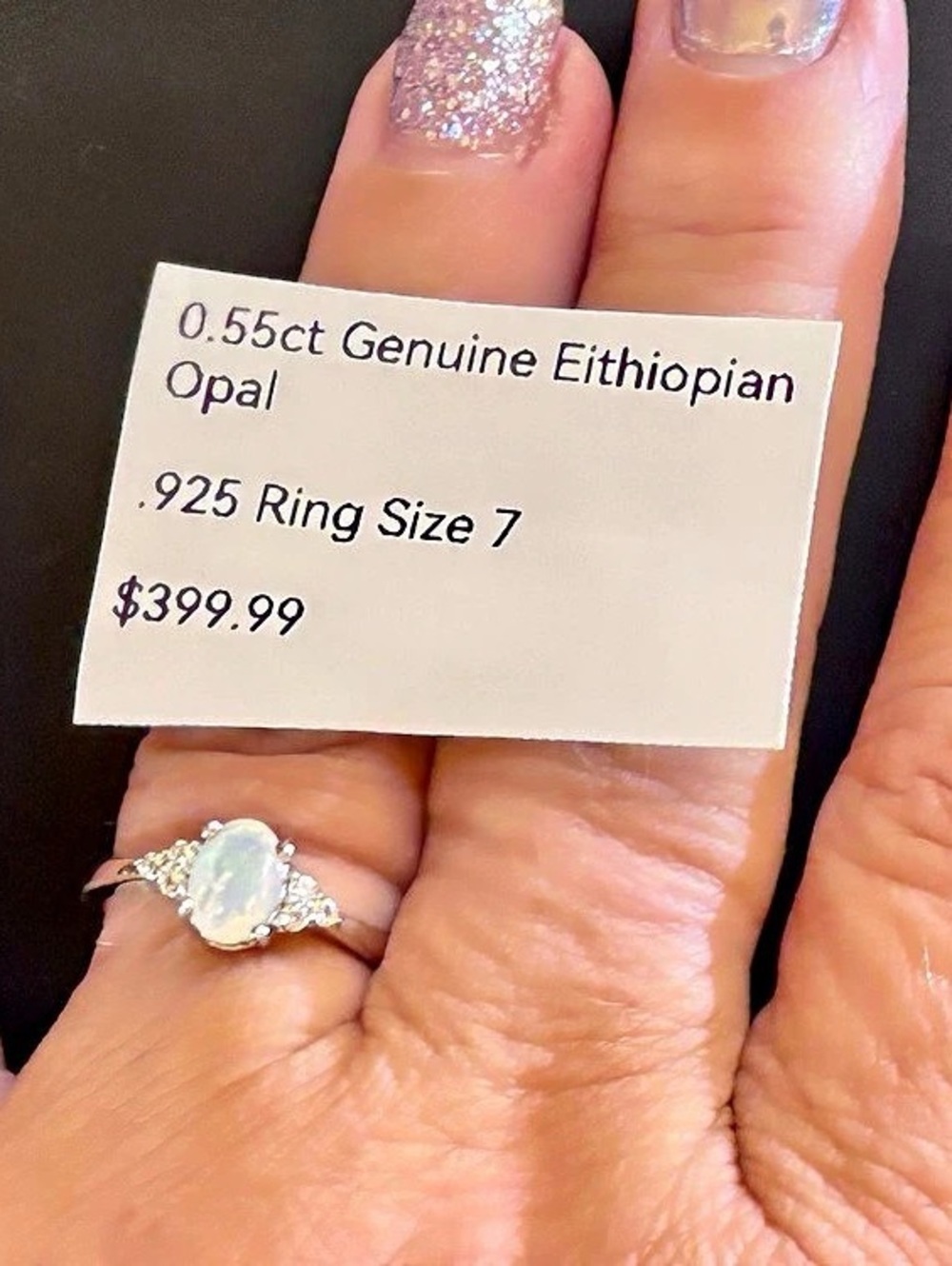 Genuine Ethiopian Opal Ring Size 7 NWT